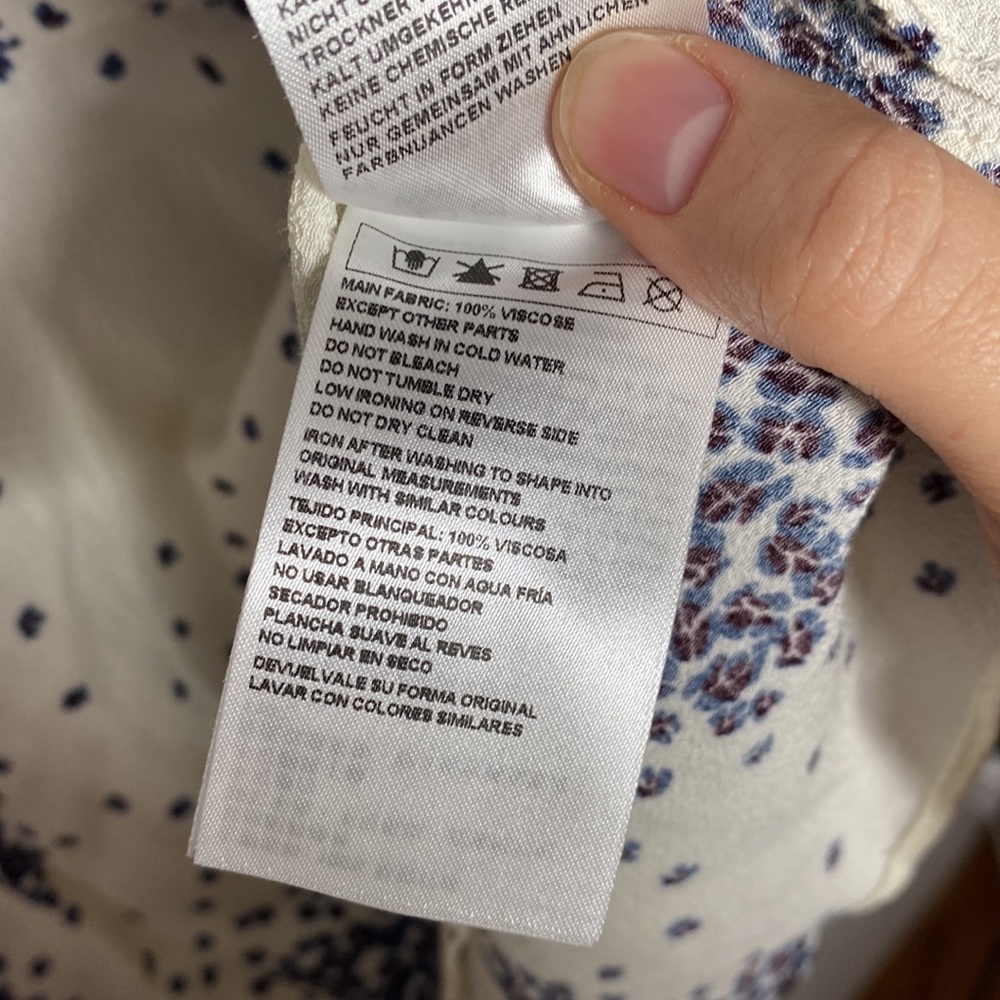 BA&SH Bruce microfloral print shirred v-neck blouse in ecru size M - Picture 12 of 13